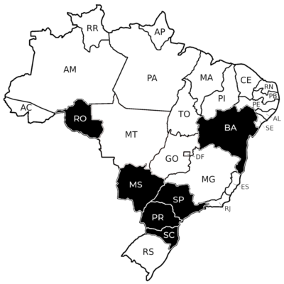 Mapa de escritórios parceiros da Sion